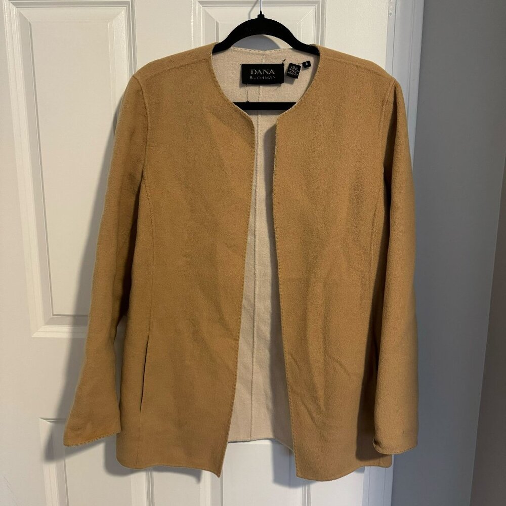 Dana Buchman Tan Wool Open Front Cardigan - Size 8
